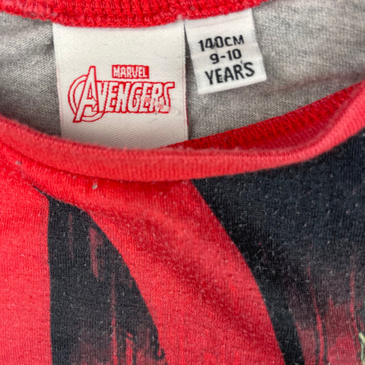Graues Avengers Langarmshirt mit farbenfrohem Motiv für Kinder – detail