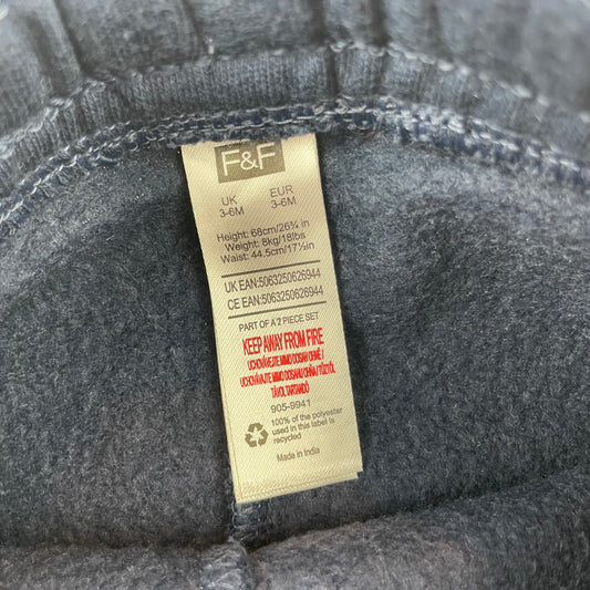 Blaue Jogginghose aus Baumwoll-Polyester-Mischung mit elastischem Bund für Babys – label