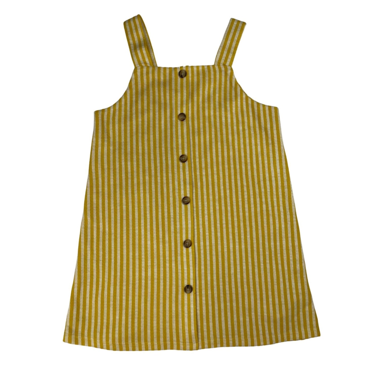 Gelbes gestreiftes Trägerkleid für Mädchen