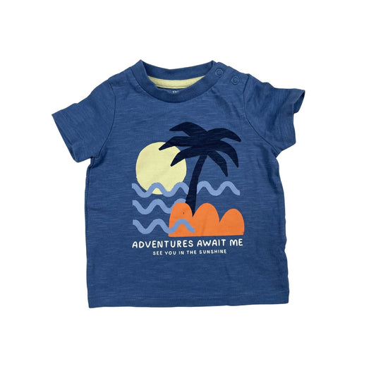 Blaues T-Shirt, Jungen, Größe 56, up to 3 Month