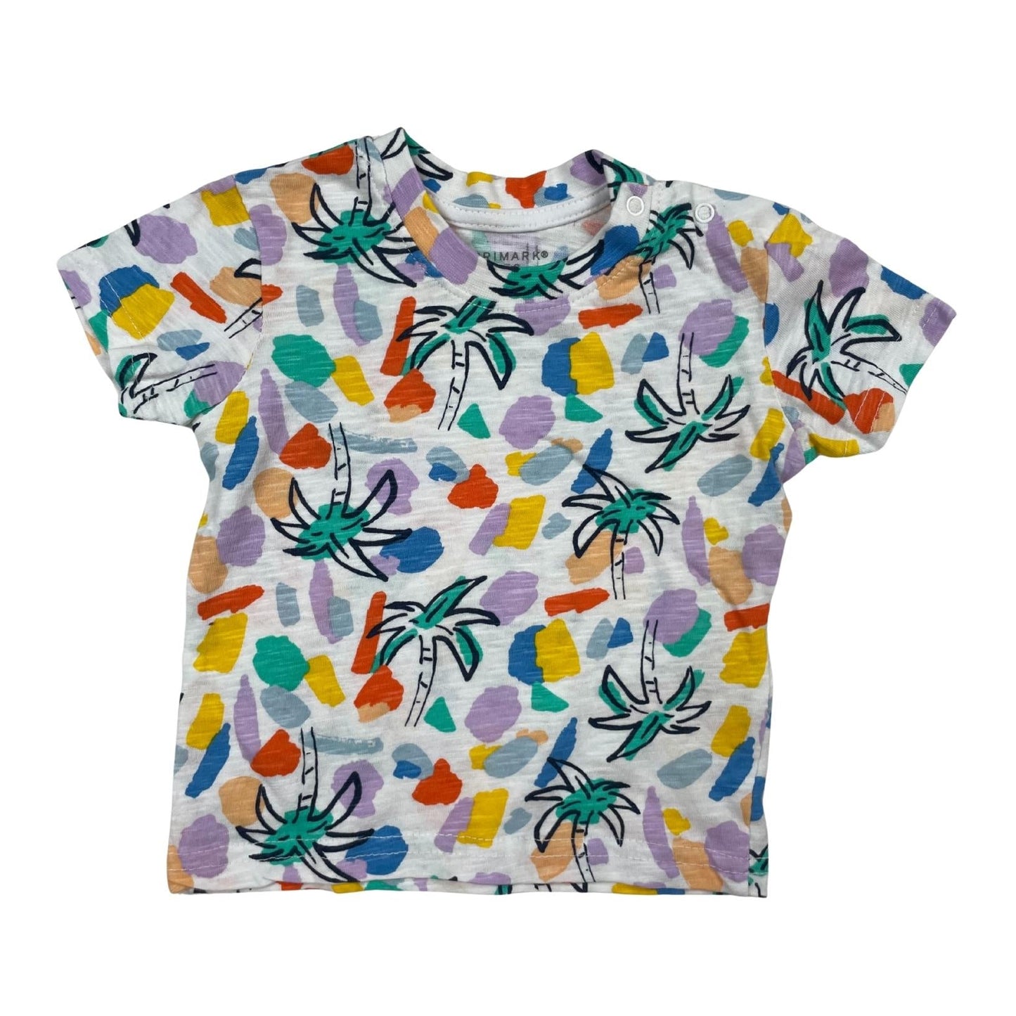 Weißes T-Shirt, allover Print, Jungen, Mädchen, Größe 68, 3-6 Monate