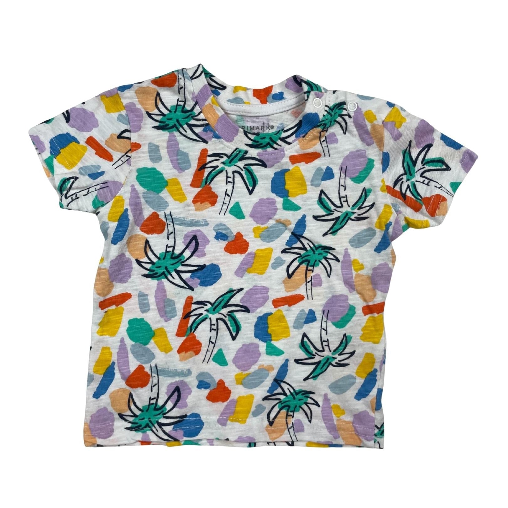 Weißes T-Shirt, allover Print, Jungen, Mädchen, Größe 68, 3-6 Monate
