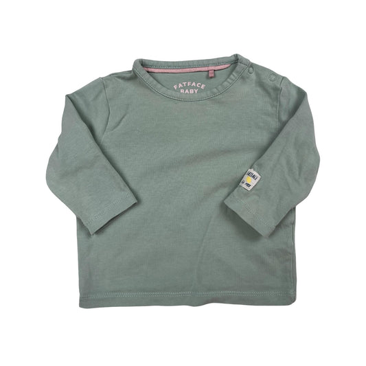 Sableigrünes Langarmshirt, Mädchen, Größe 0-3 Monate