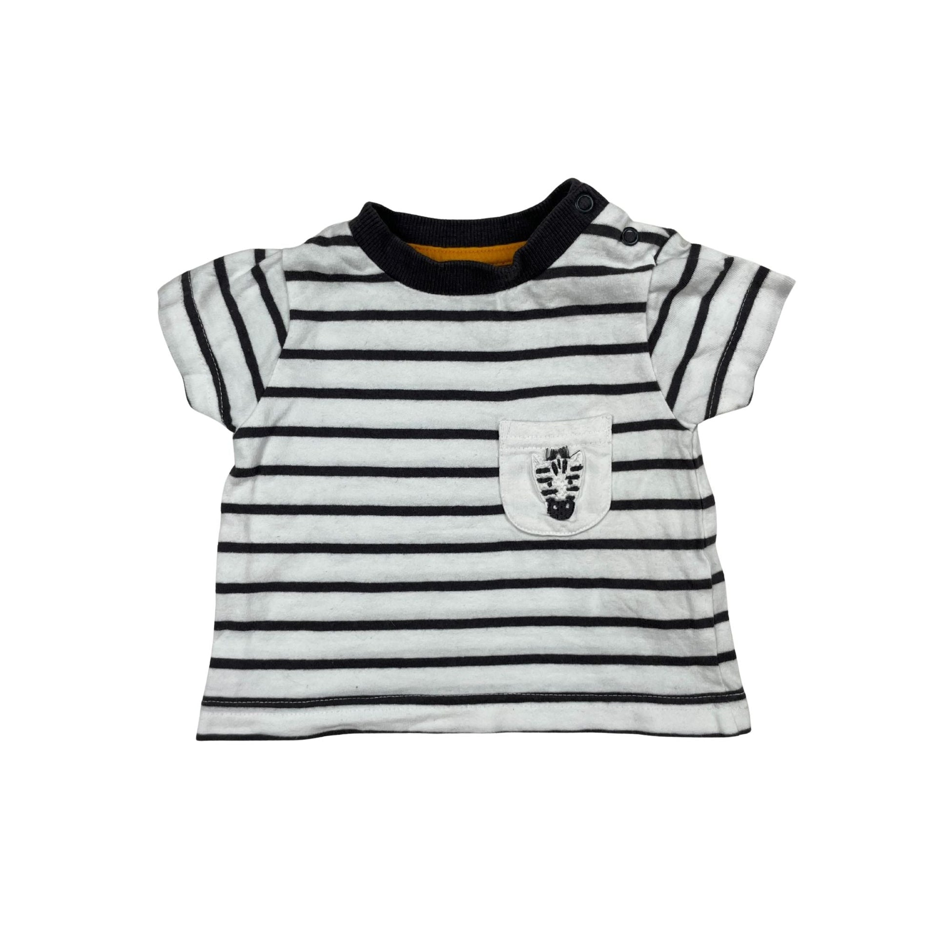 Gestreiftes T-Shirt, Brusttasche, Jungen, Mädchen, 0-3 Monate