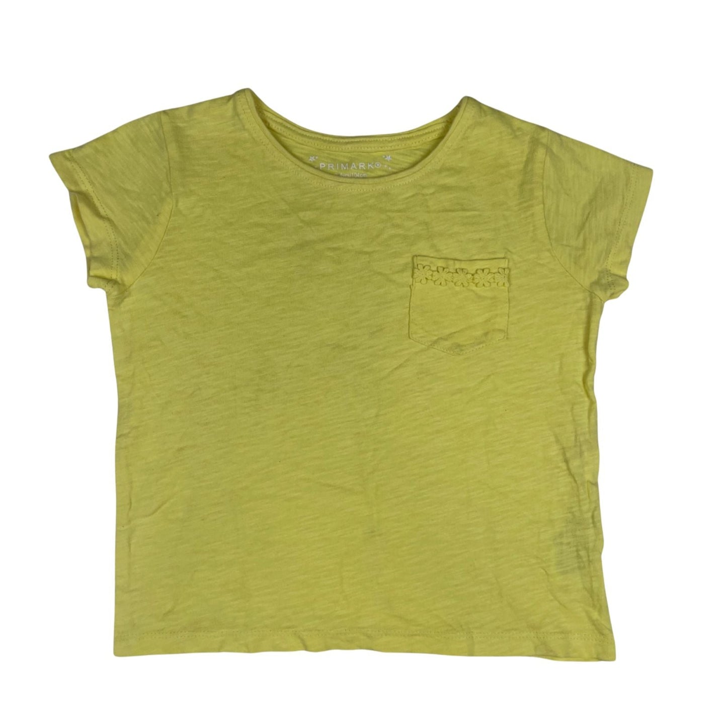 Gelbes T-Shirt mit Tasche für Mädchen