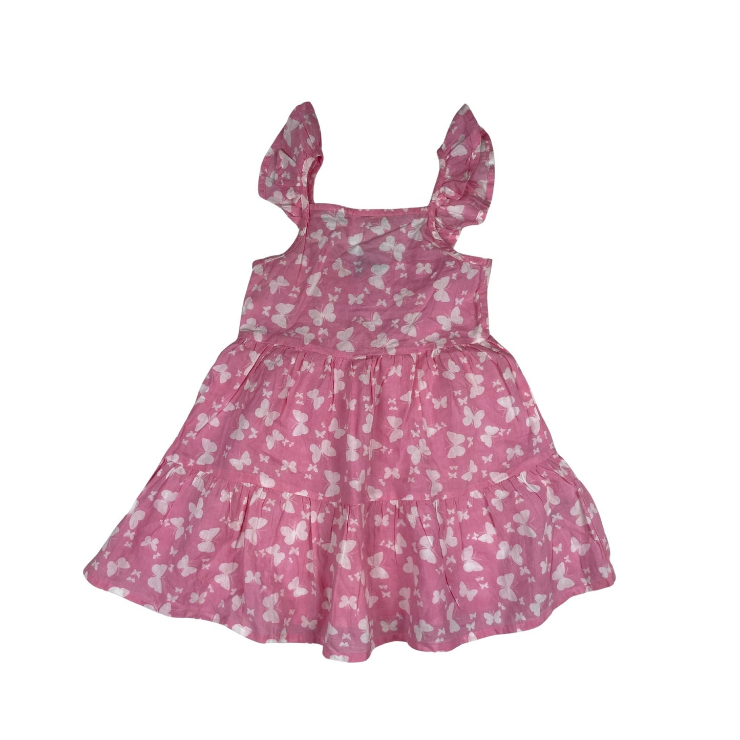 Rosa Kleid mit Schmetterlingsdruck