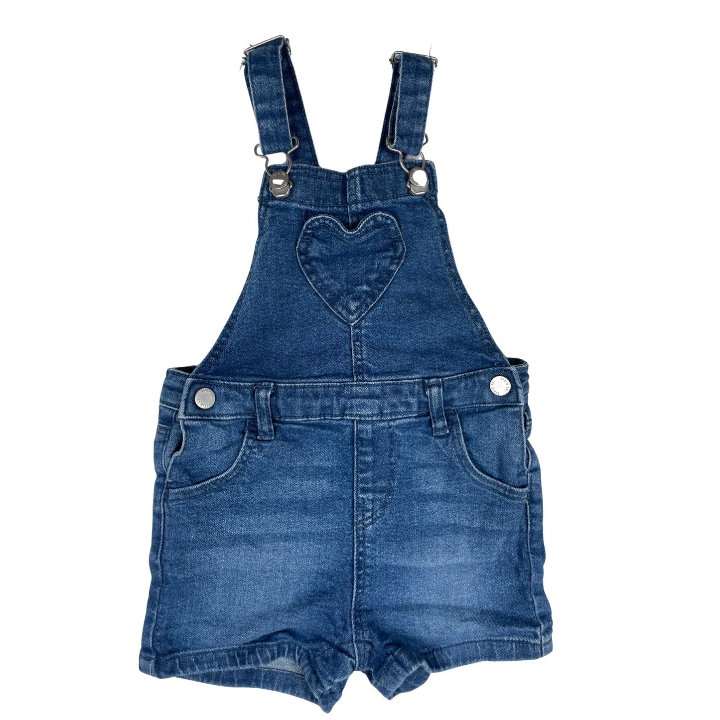 Jeans-Latzhose mit Herz-Detail, Vorderansicht