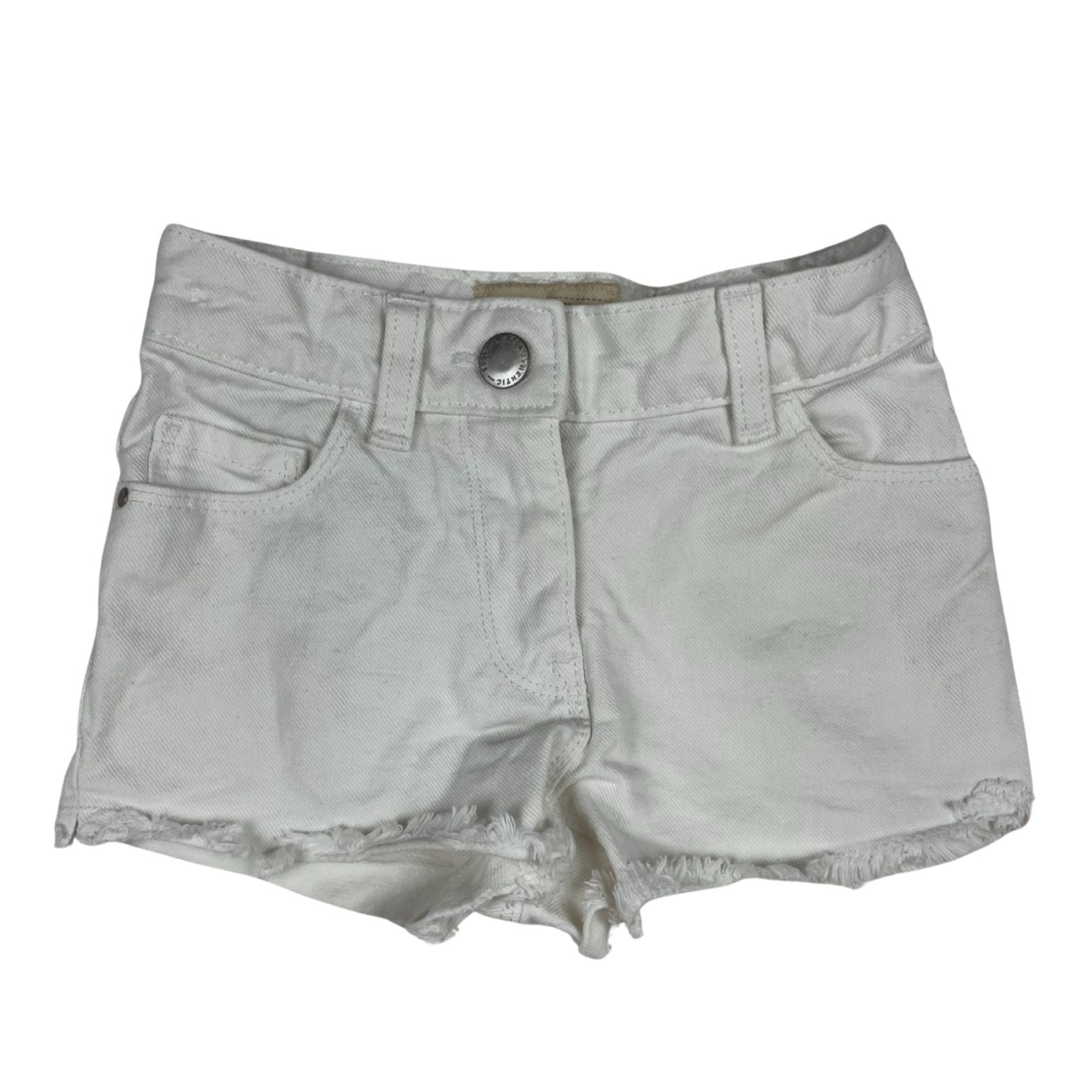 Weiße Denim-Shorts mit Fransen für Mädchen