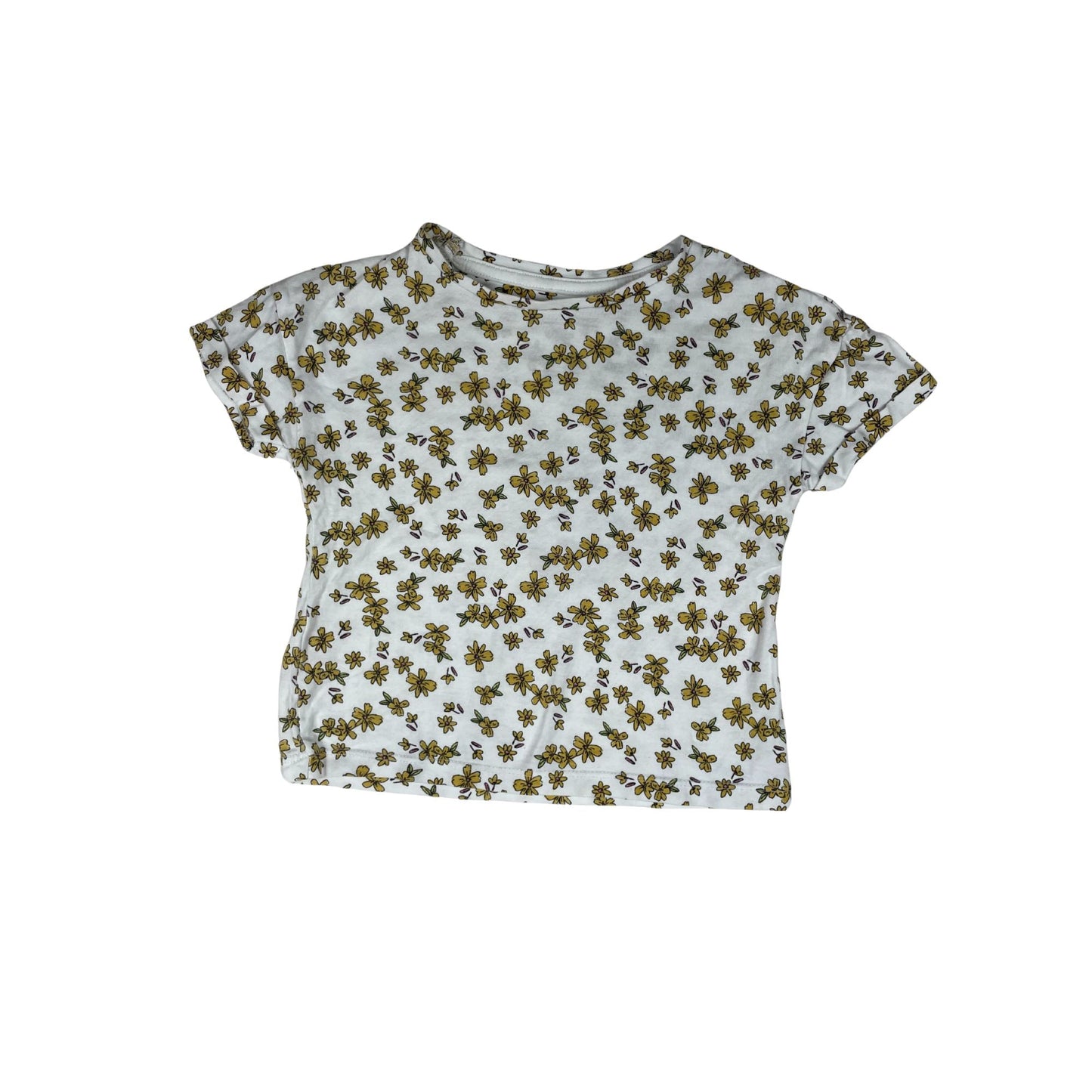 Mädchen T-Shirt mit gelbem Blumenmuster