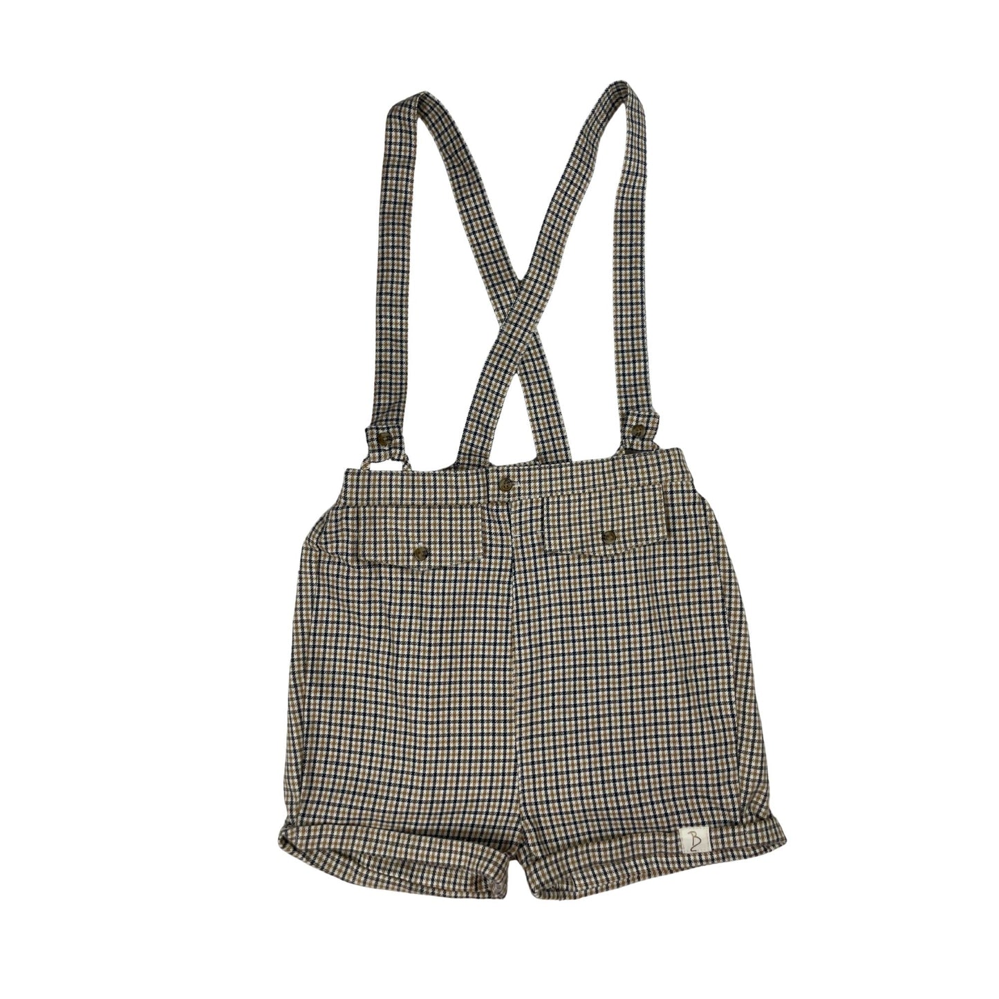 Kariertes Shorts mit Hosenträgern für Mädchen