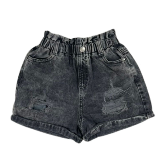 Schwarze Denim-Shorts mit Gummibund
