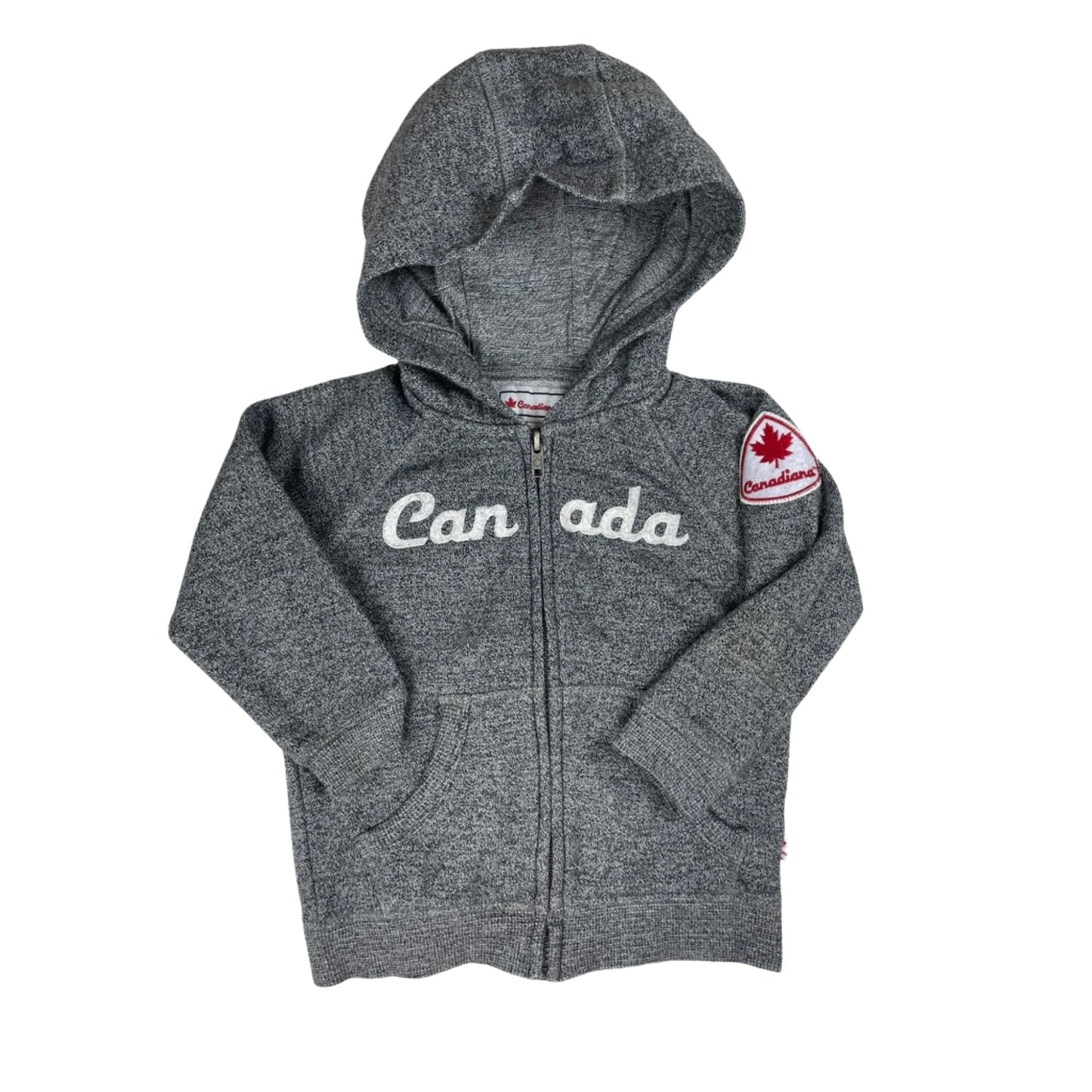 Graues Kapuzensweatshirt mit Kanada-Logo für Mädchen