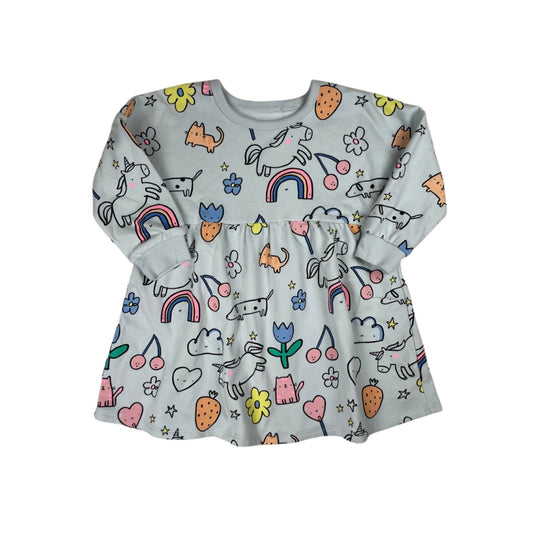 Kinderkleid mit Einhorn-Muster