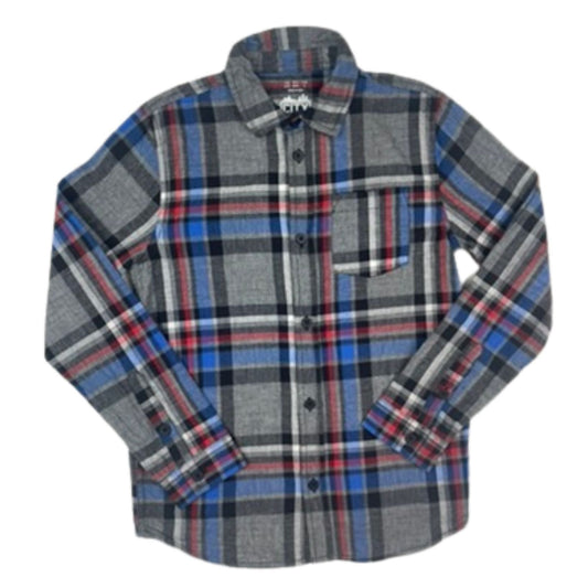 Kariertes Jungenhemd mit Brusttasche