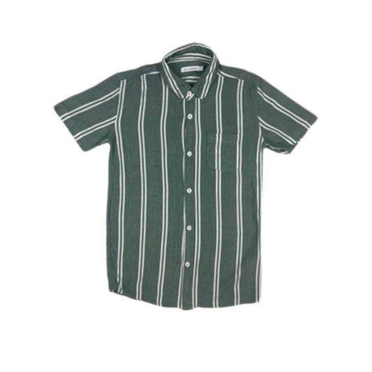 Gestreiftes Kurzarmhemd in Grün von Blue Zoo für Jungen