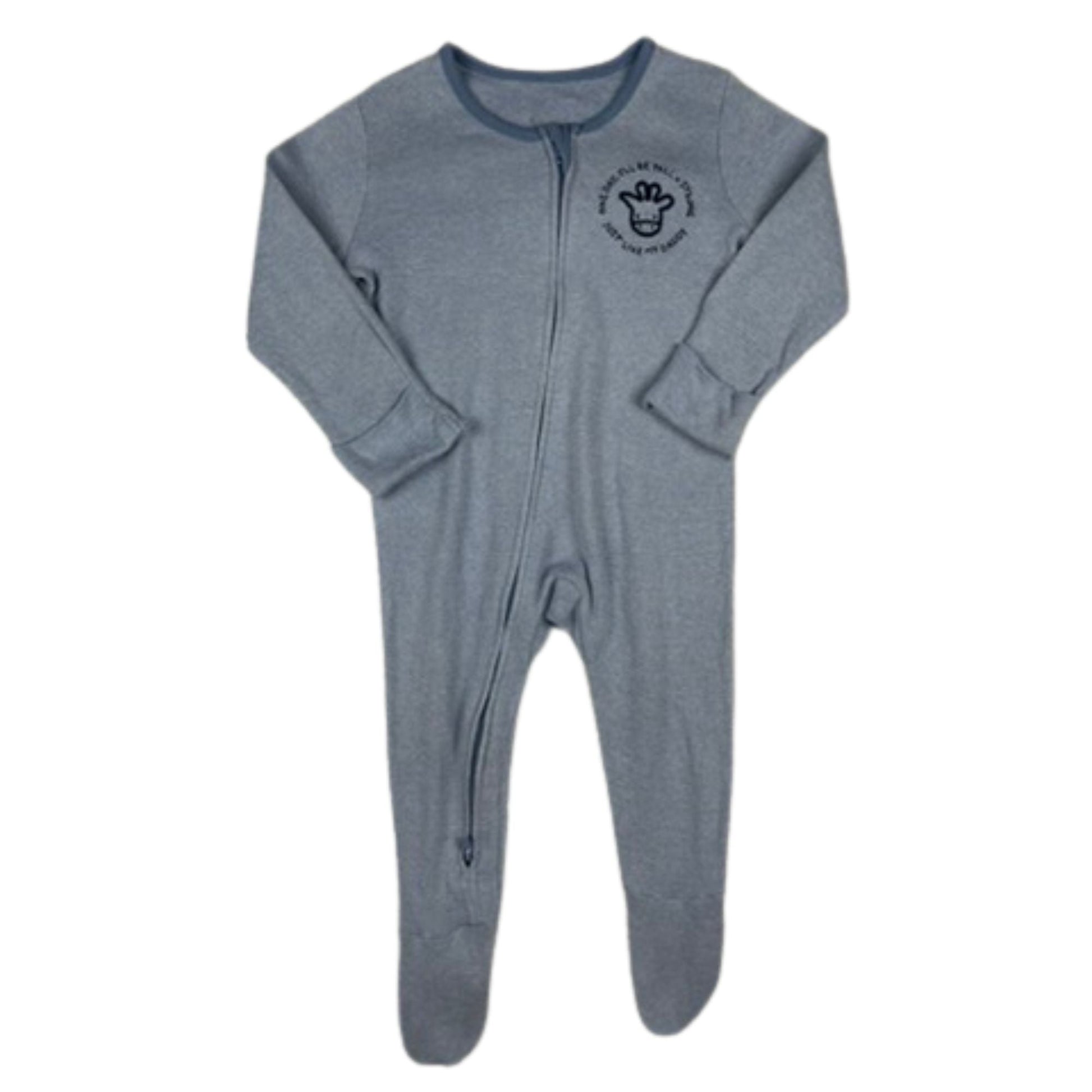 Blauer Strampler mit süßer Applikation