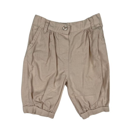 Beige Sommer-Shorts aus Baumwolle und Leinen für Babys
