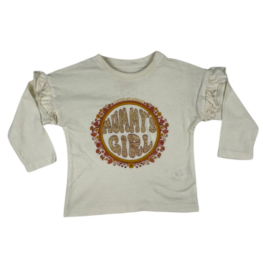 Langarmshirt mit Rüschen und „Mummy’s Girl“-Print in Größe 74