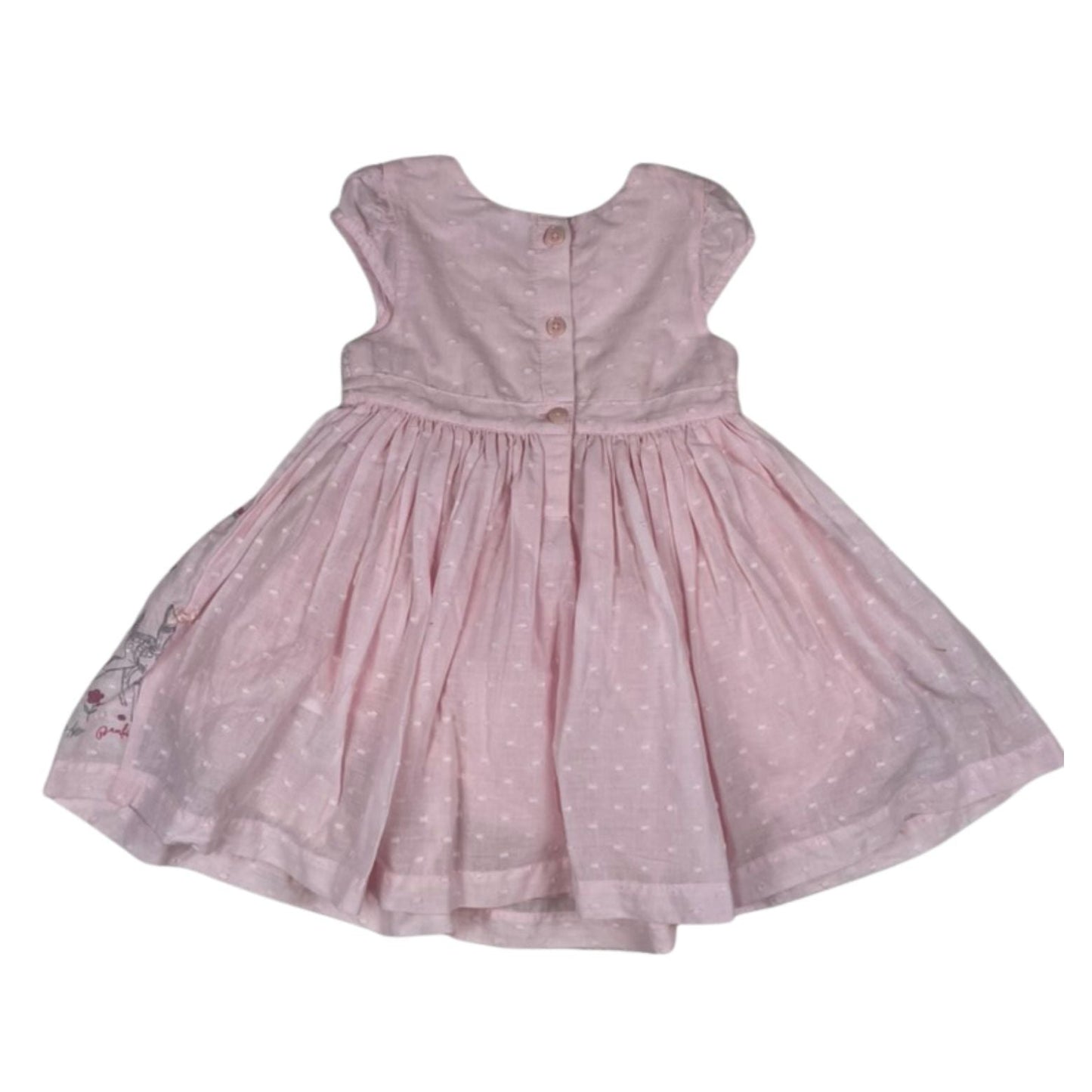 Rosa Kleid mit Schleife und Disney-Motiv