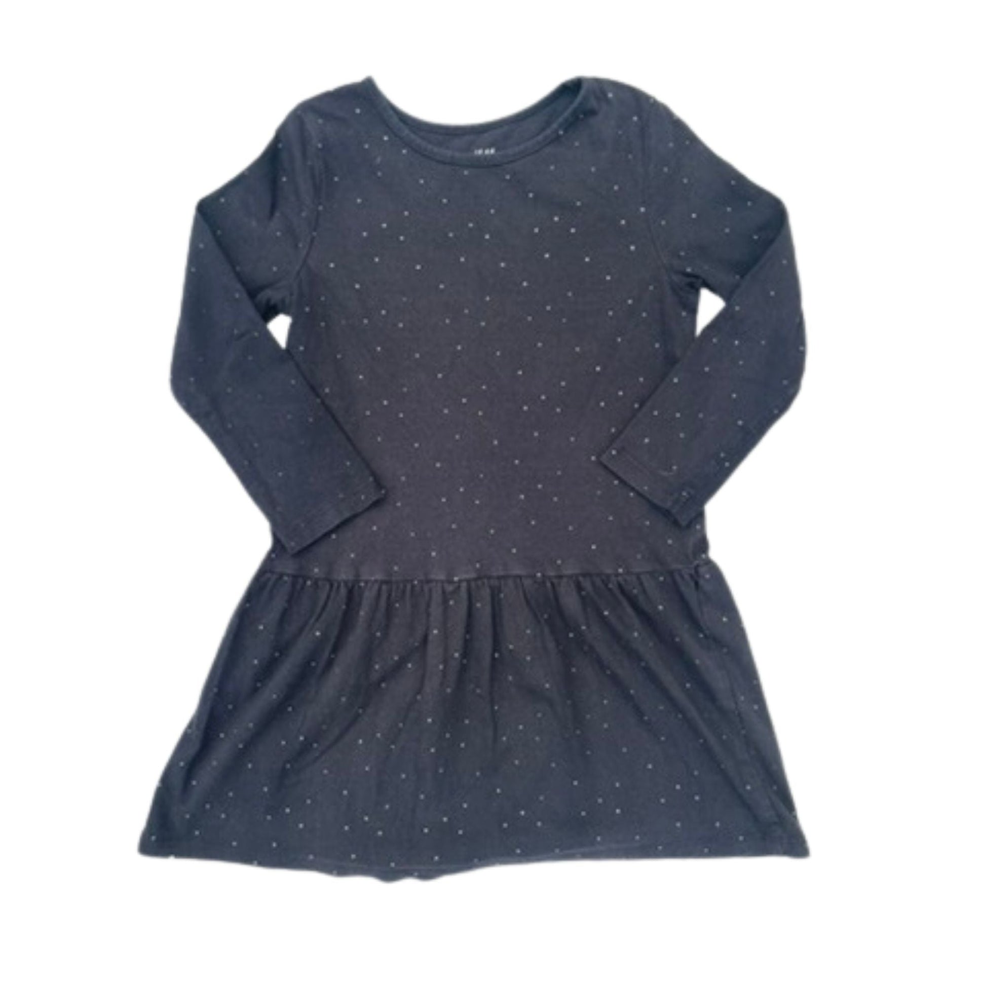 Dunkelblaues Kleid mit Punkten für Mädchen