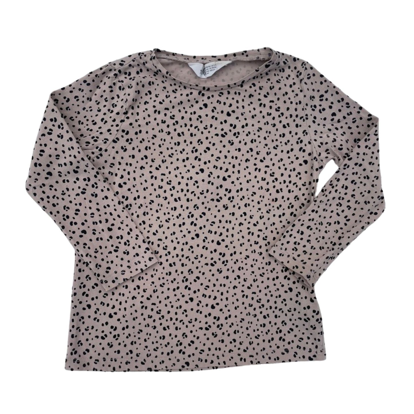 Beiges Langarmshirt für Mädchen mit Punkten