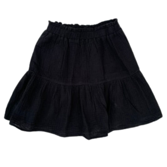 Schwarzer Kinderrock aus Baumwolle mit Volants