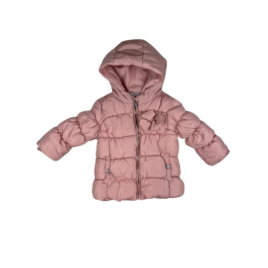 Rosa Kinderjacke mit Kapuze und Schleife