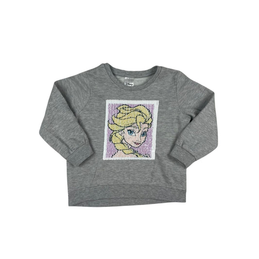 Grauer Mädchenpullover mit Glitzerprint von Disney