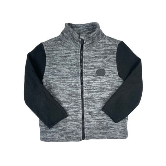 Grau-schwarze Fleecejacke für Kinder
