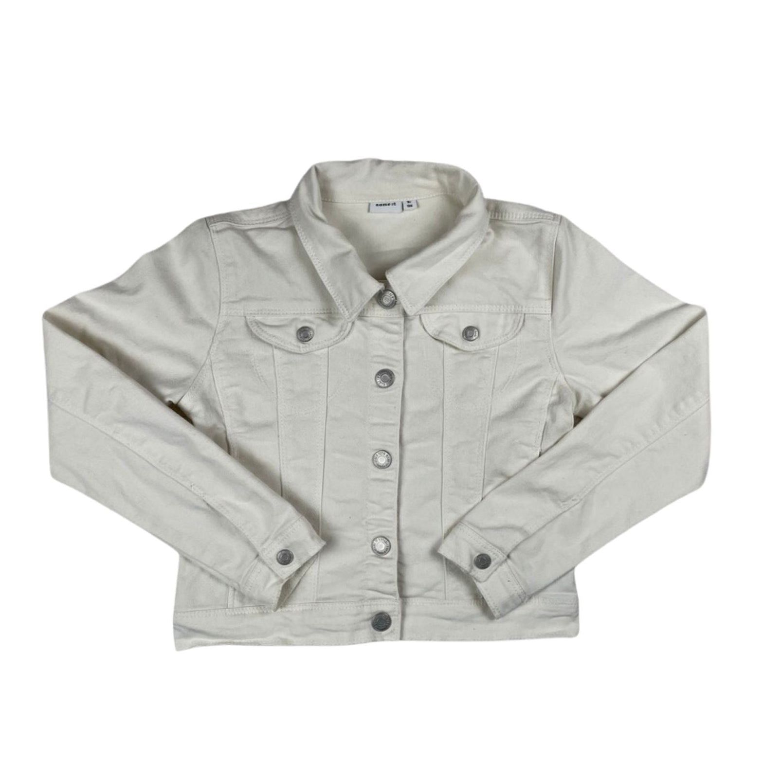 Weiße Mädchen-Denimjacke aus Baumwollmix