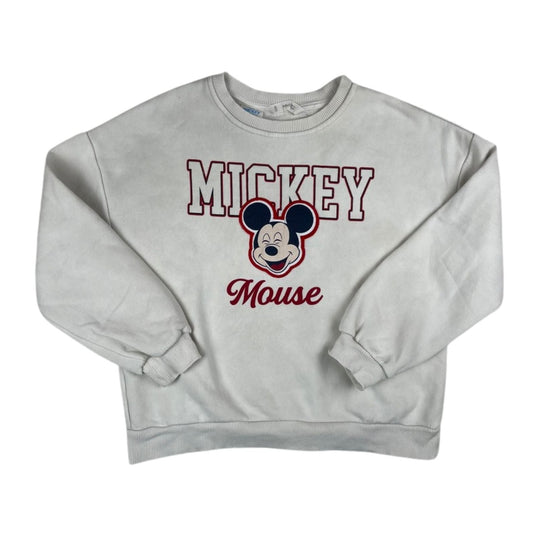 Weißes Kinder Sweatshirt mit Mickey Mouse Print, Größe 140, MNG