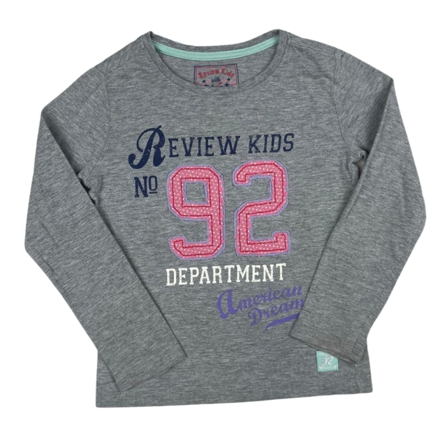 Graues Langarmshirt mit Print von Review Kids