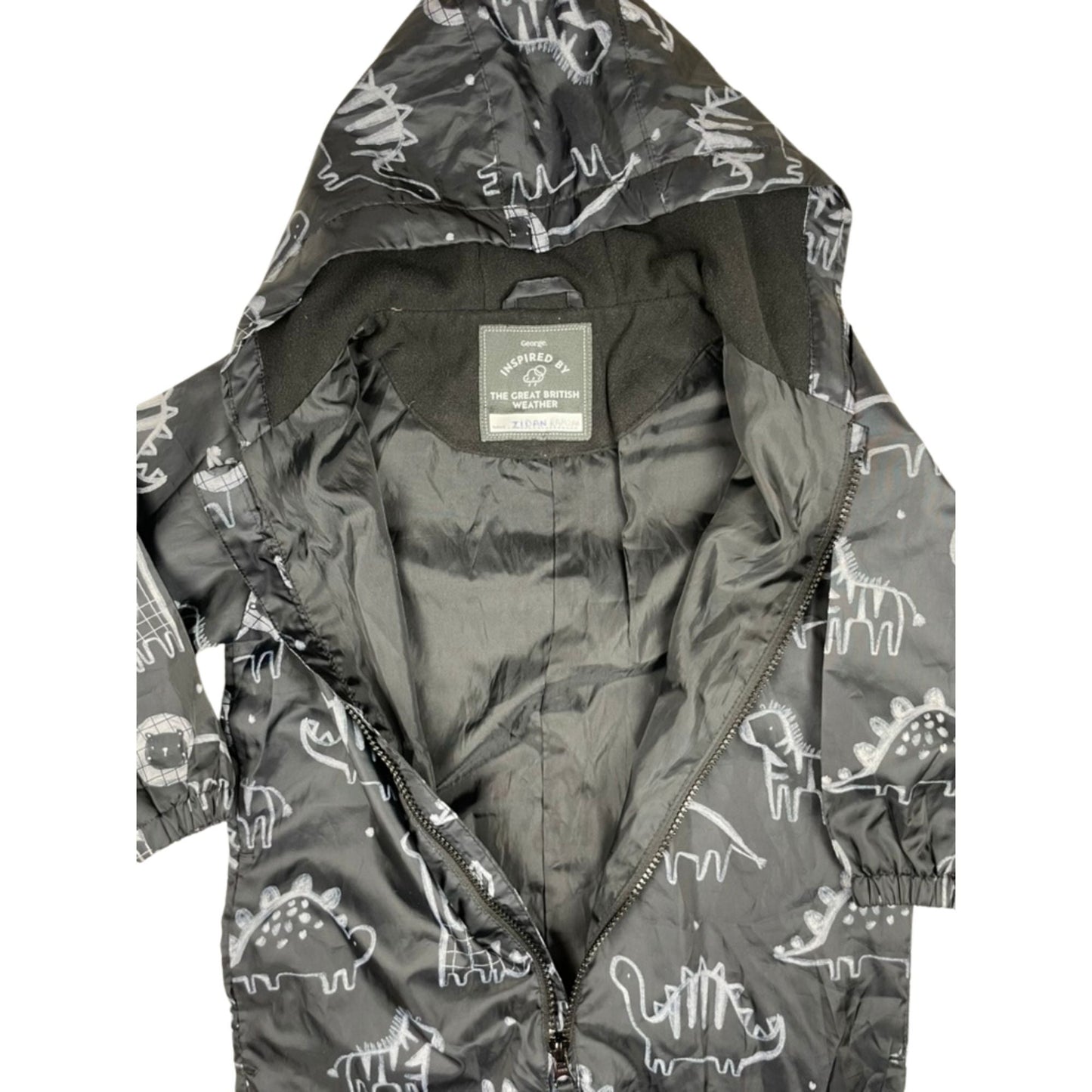 Regenoverall mit Dino-Print