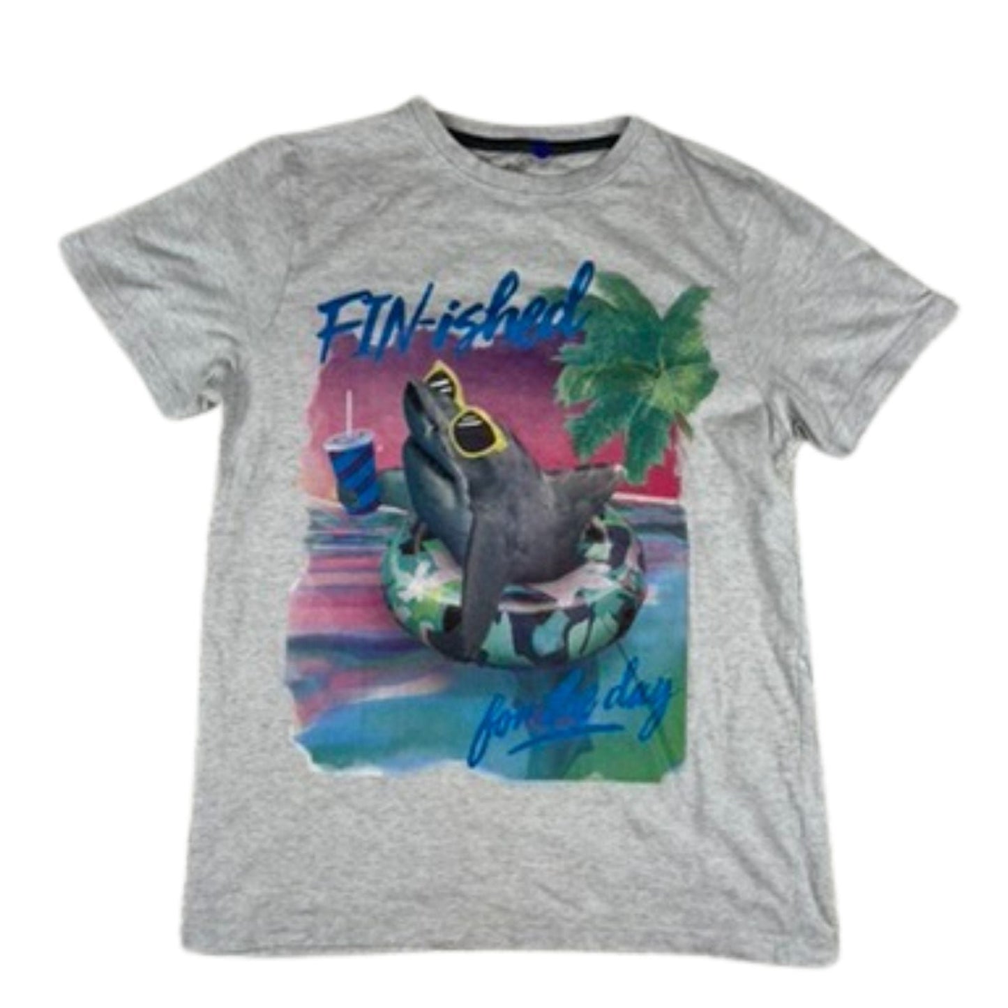 Graues Kinder-T-Shirt von F&F mit Hai-Print