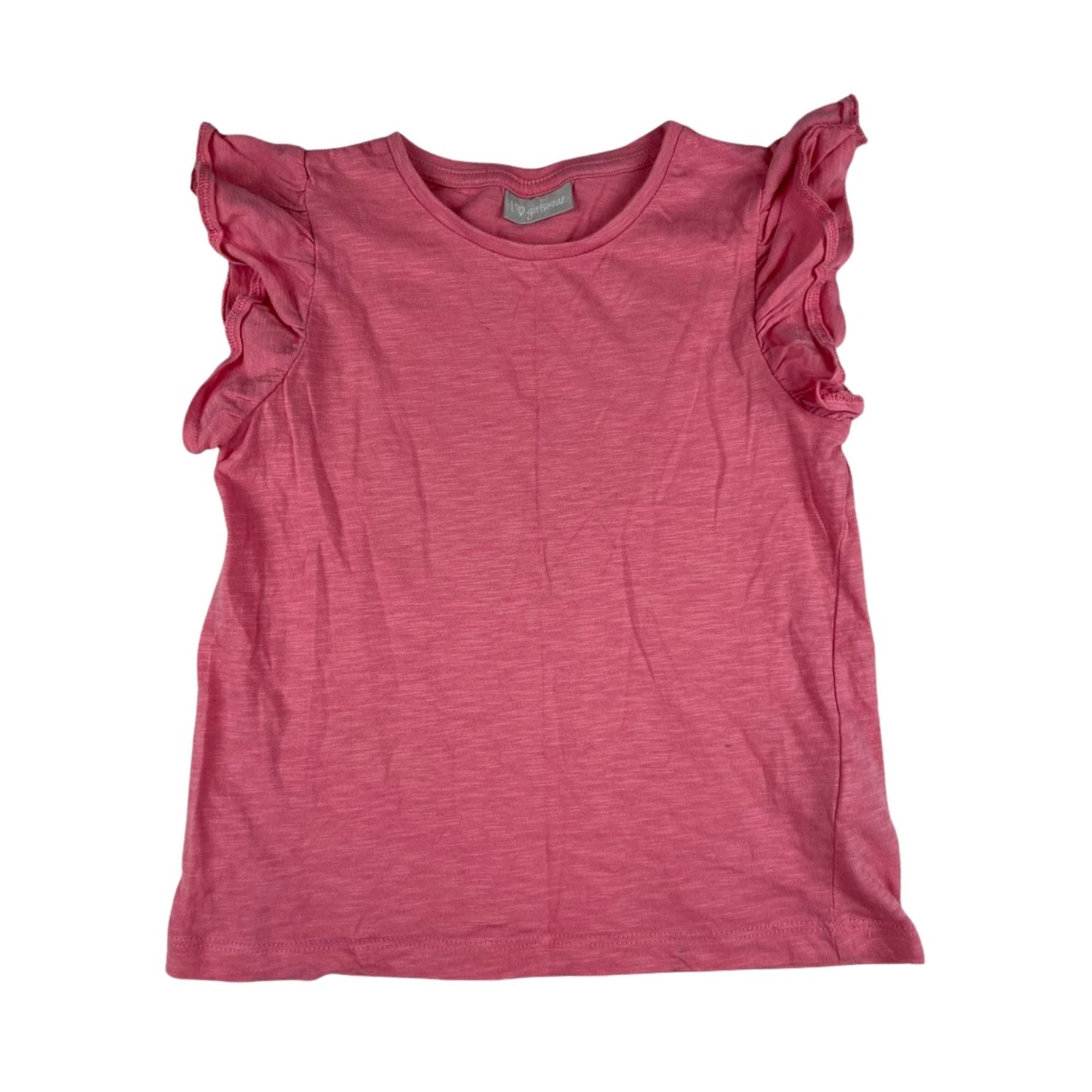 Rosa Rüschen-T-Shirt aus Baumwolle, Größe 7 Jahre