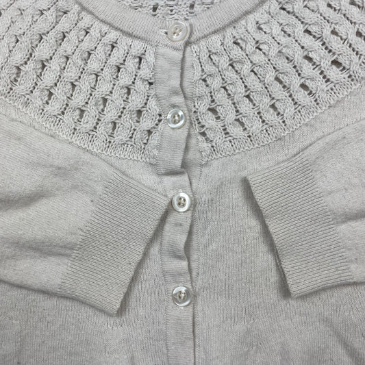 Beige Strickjacke von Polarn O. Pyret, Größe 104 – detail