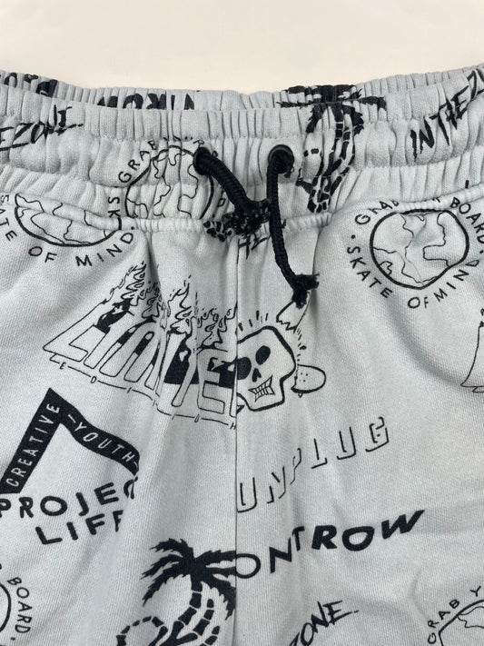 Graue Freizeithose mit Druck von Next für Kinder – detail