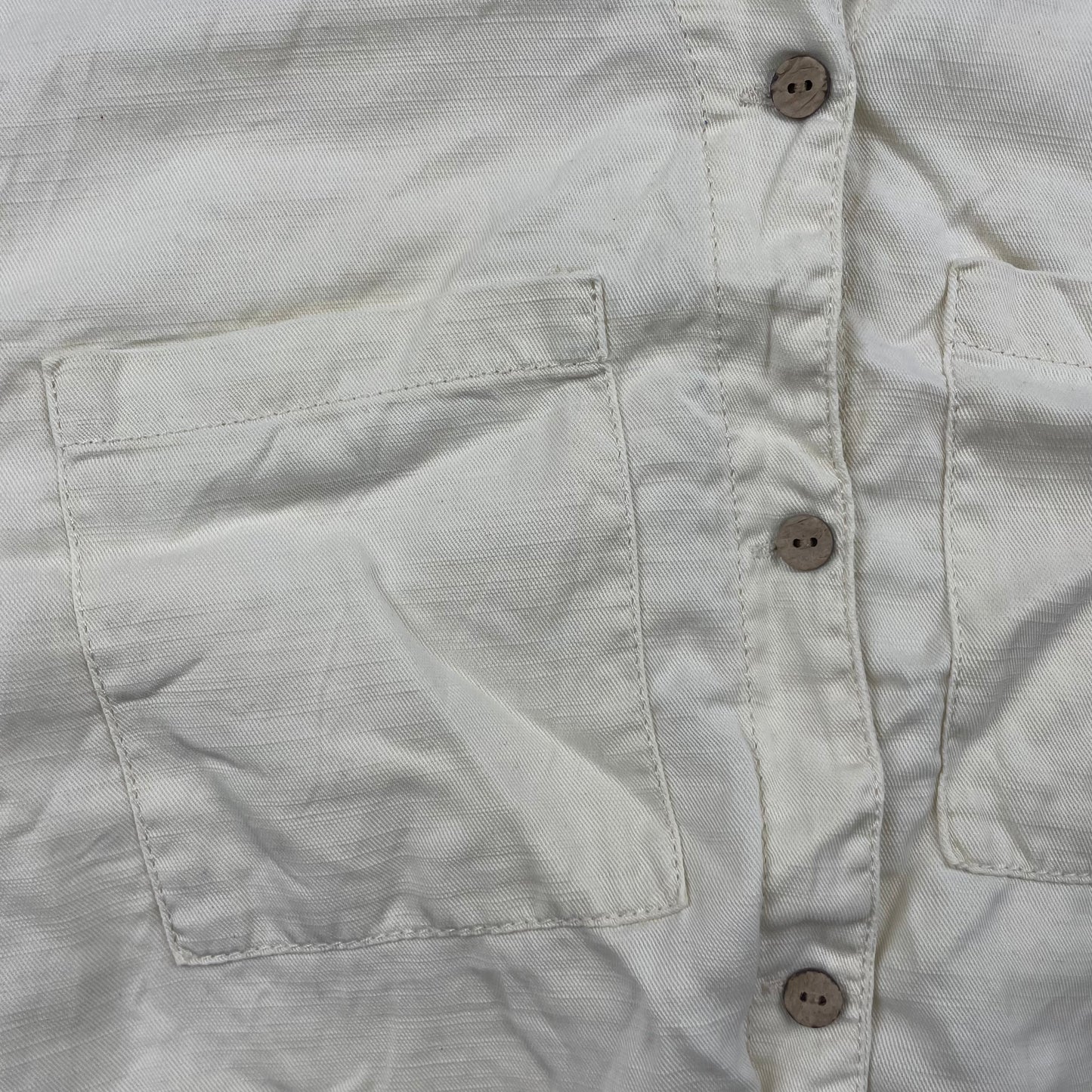 Helle Bluse aus Baumwolle und Lyocell für Mädchen mit Taschen, Größe 13-14 Jahre – detail