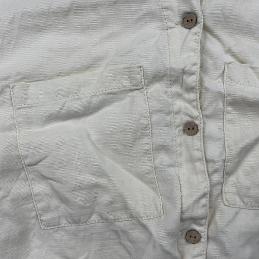 Helle Bluse aus Baumwolle und Lyocell für Mädchen mit Taschen, Größe 13-14 Jahre – detail