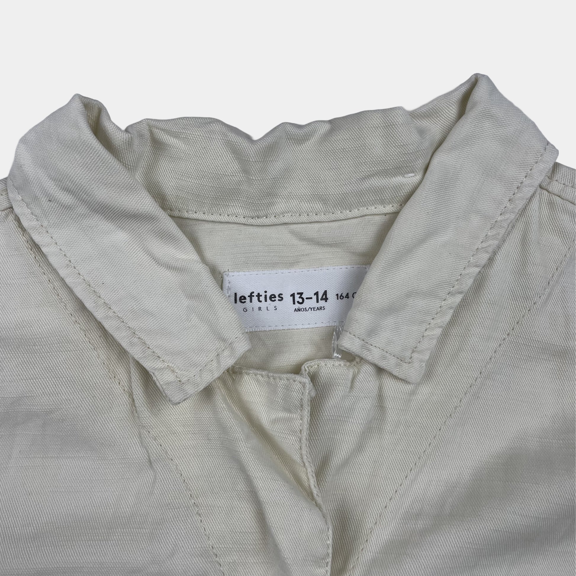 Helle Bluse aus Baumwolle und Lyocell für Mädchen mit Taschen, Größe 13-14 Jahre – inside