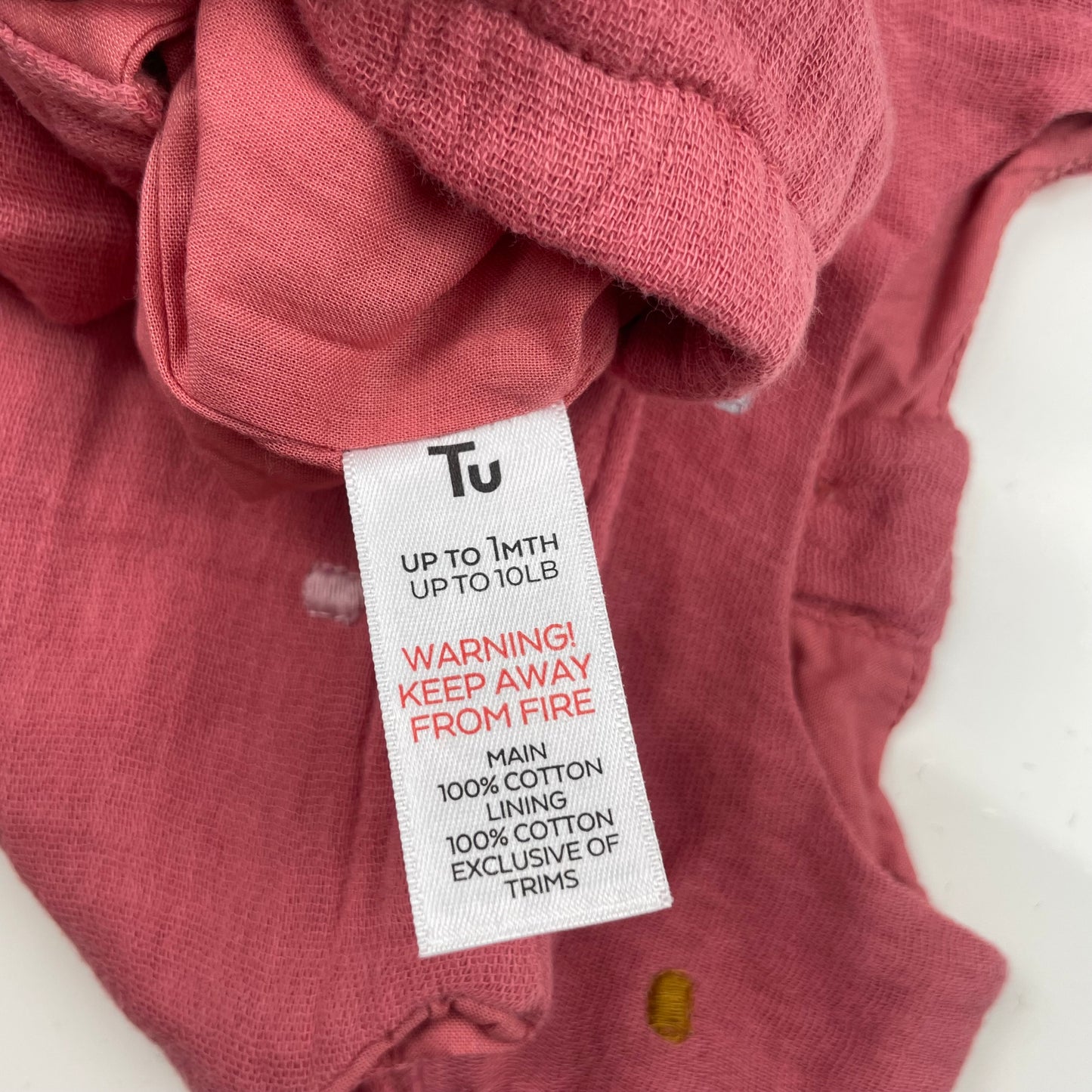 Rosa Musselin Baumwoll-Overall mit Punktmustern und Rüschen – label