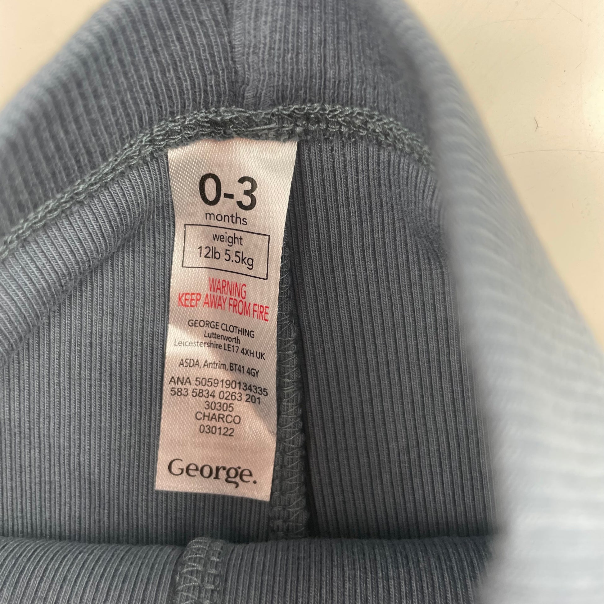 Blaue Baby Shorts aus Baumwollstoff, Größe 0-3 Monate – label