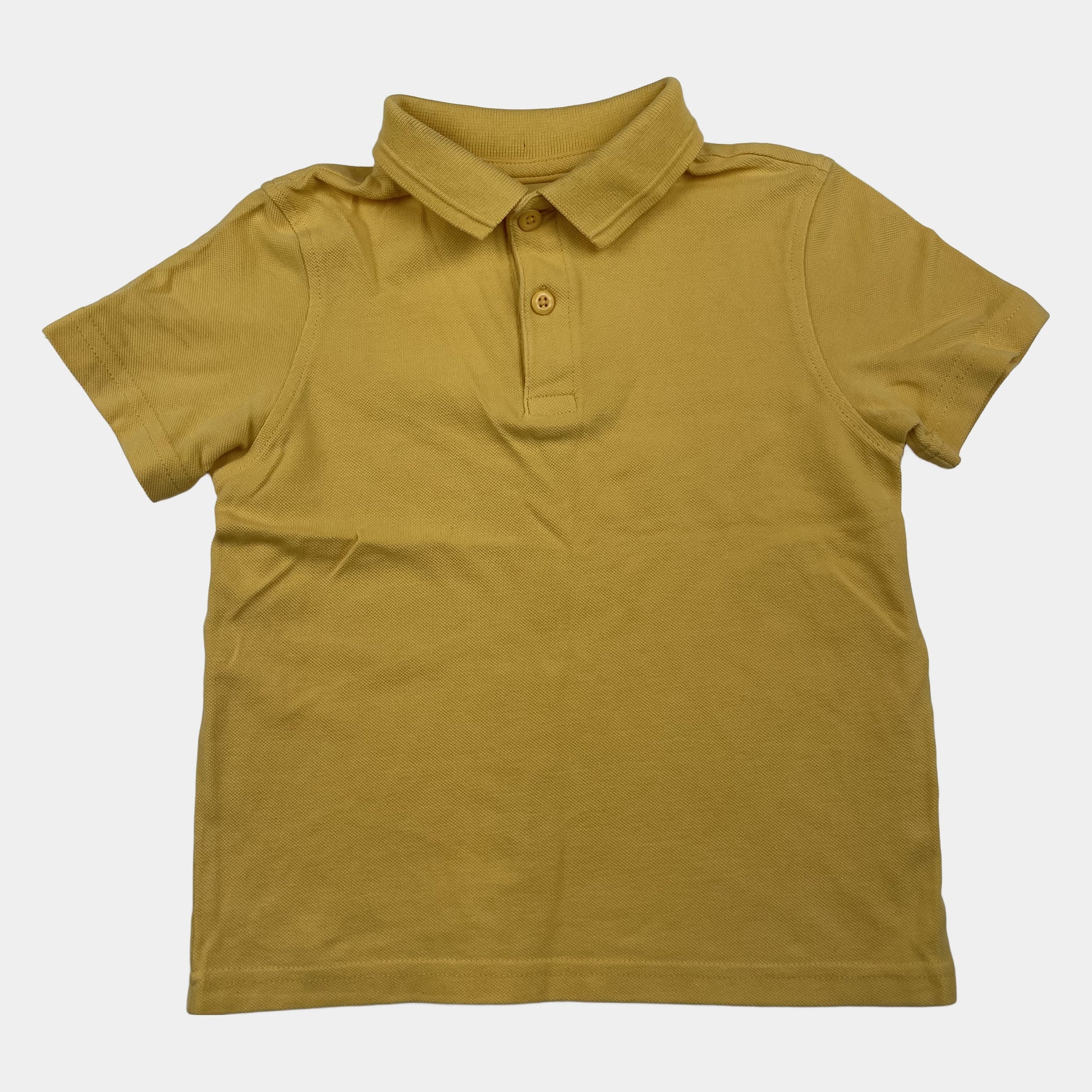 Gelbes Baumwoll-Polo-T-Shirt für Kinder mit klassischem Kragen – front