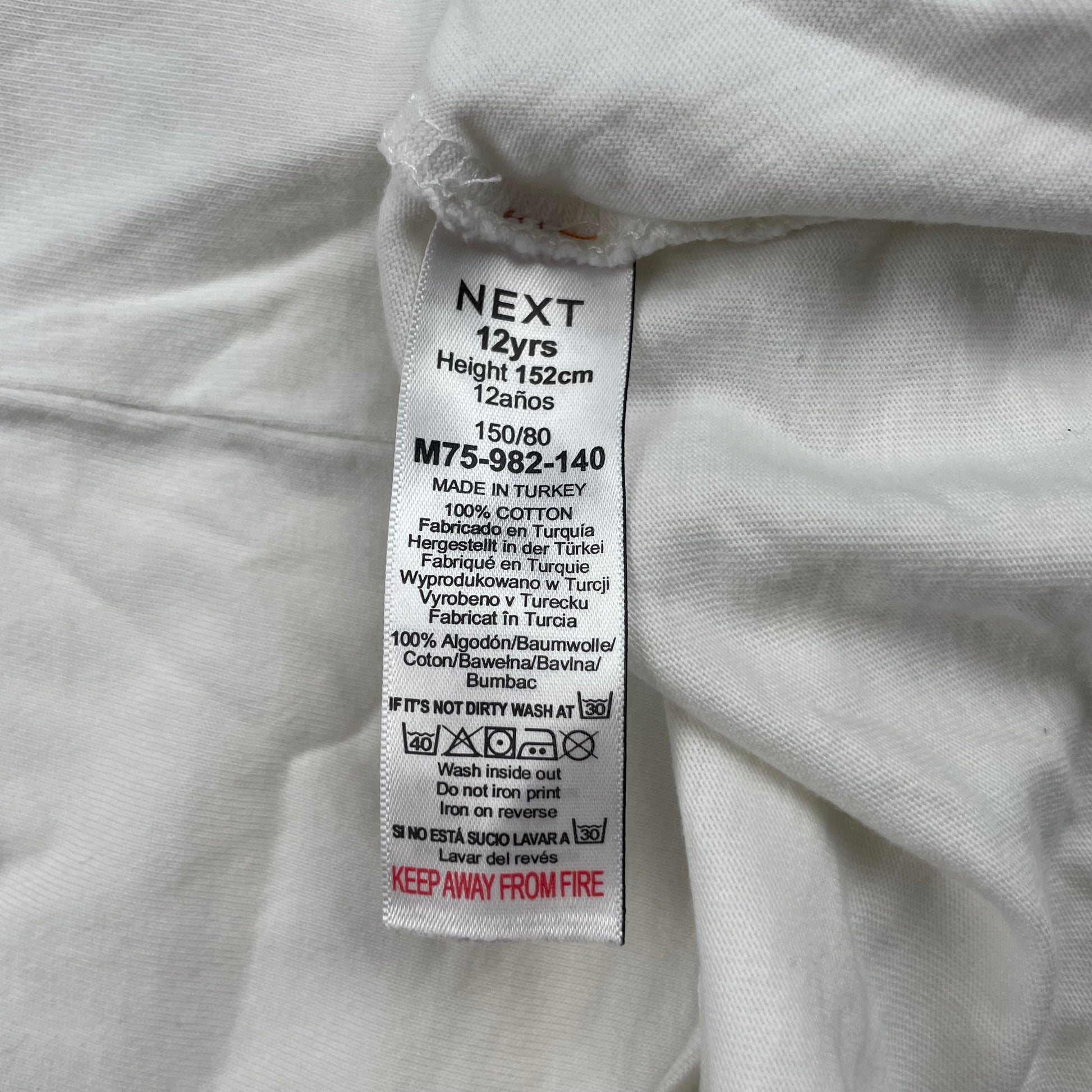 Weißes Twister T-Shirt für Kinder, Größe 12 Jahre, mit buntem Spin-to-Win Print – label