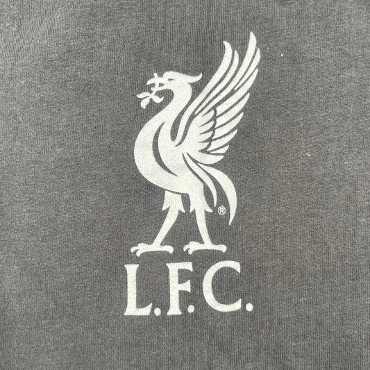 Graues T-Shirt mit rotem Kragen und LFC-Logo, Größe 5-6 Jahre – logo