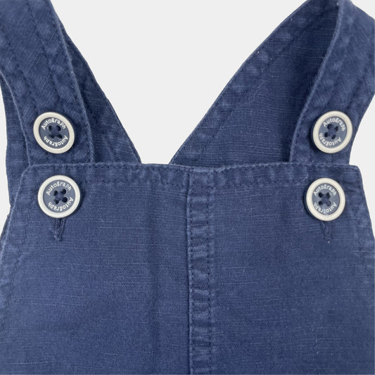 Dunkelblauer Leinen-Baumwoll-Overall für Kinder, 12-18 Monate, Marke M&S – detail