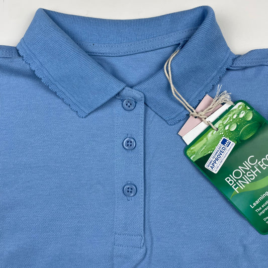 Blaues Polo-Shirt für Mädchen, 8–9 Jahre, aus Baumwolle, von Lily & Dan – detail