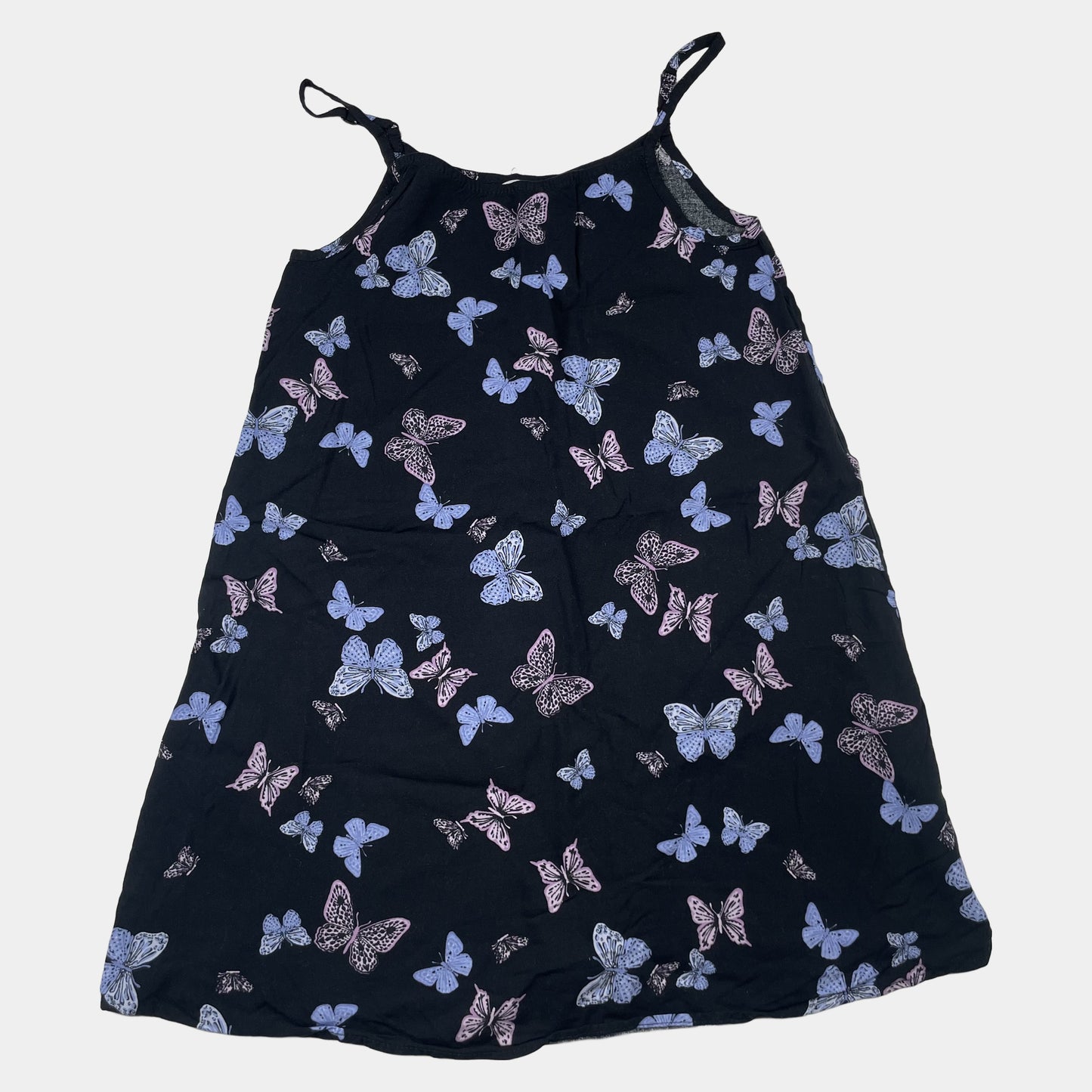 Schwarzes Kleid mit Schmetterlingsmuster für Mädchen von George in Größe 9-10 Jahre – detail