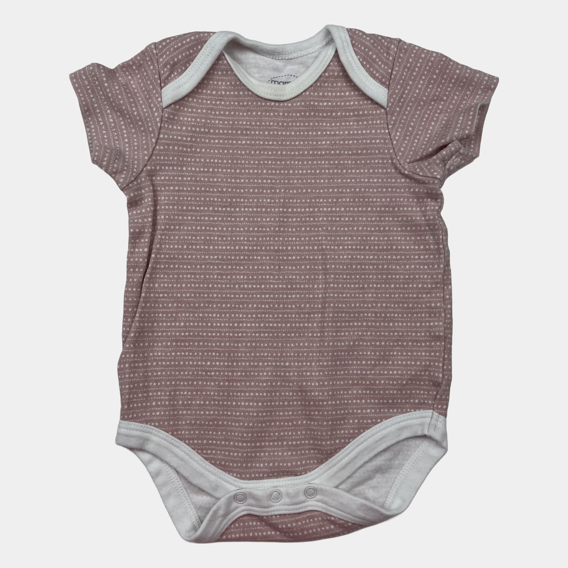 Rosa Baumwoll-Body mit Punkten, Größe 0-3 Monate – front