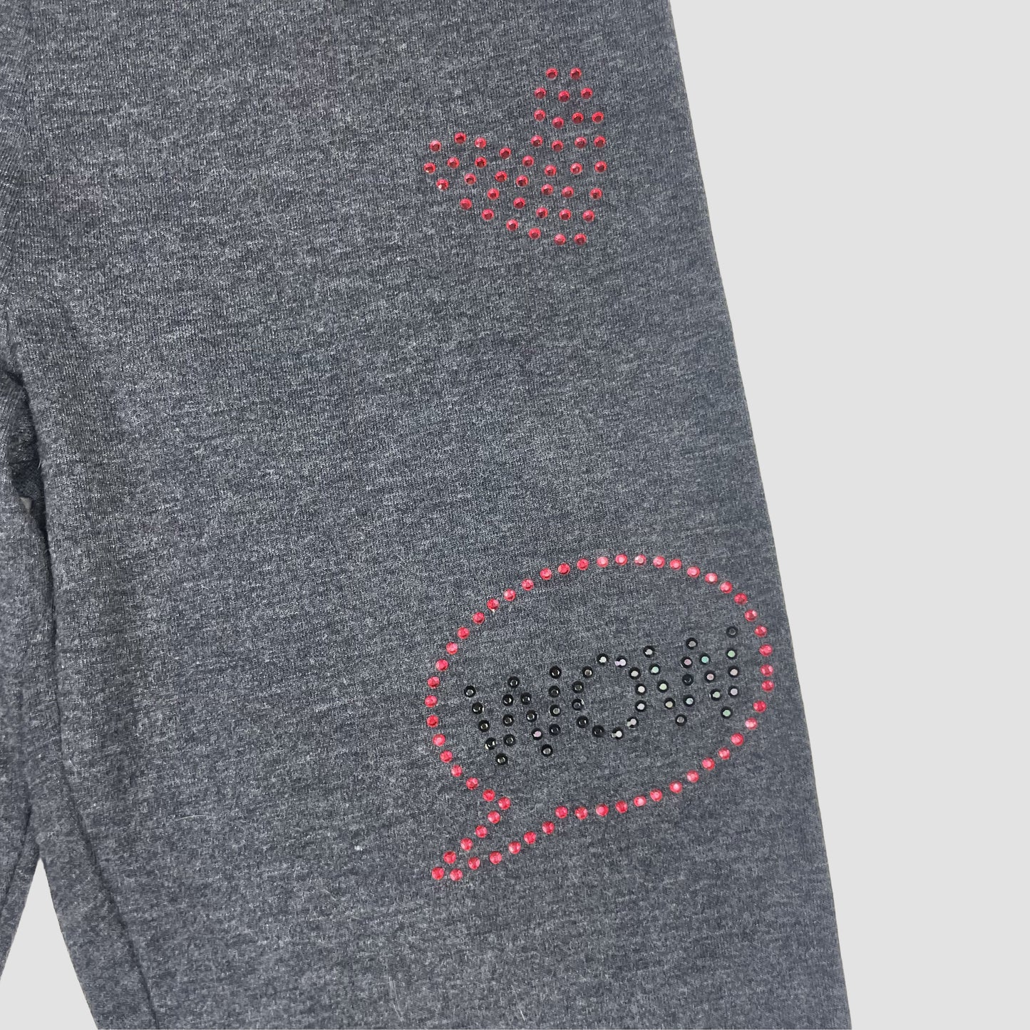 Dunkelgraue Leggings mit Herz- und Stern-Nieten von George, Größe 9–10 Jahre – fabric